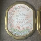 Vintage Homco Our Father Prayer   Fruit Of The Spirit Gold Framed Art Set 2