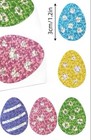 40 Pcs  1x1 2    Holographic Multi-color Glitter Easter Egg Stickers 8 Designs