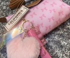 Women Mini Dumpling Pink Bow Wristlet Handbag Crossbody Phone Bag Purse Nwt