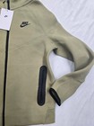 Nike Tech Fleece Full-zip Hoodie Kids S Neutral Olive Fd3285-276 Youth New