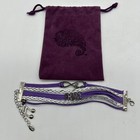 Purple Silver Woven Love Prince Rogers Nelson Bracelet  Velvet Paisley Park Bag