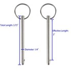4 Pack Quick Release Pin  Diameter 1 4  6 3mm   Total Length 3 75  95mm   