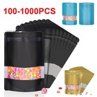 100-1000x Resealable Mylar Foil Bags Smell Proof Zipper Seal Food Storage 4mil