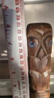 Vintage Maori Tiki Hand Carved Wooden Statue Figure New Zealand Tribal