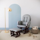 Storkcraft Hoop Glider And Ottoman Set Comfortable Nursery Rocker Espresso Gray