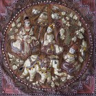 Vintage Burmese Thai Kalaga Elephant Raised Tapestry Jewels Sequins 25    X 26   