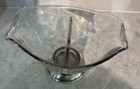 Vintage Sterling Silver   Glass Gravy Boat  nut Candy Dish Bowl