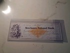 Sling s      Rare Gold 1878 Merchants National Bank  New York Check Gorgeous    art 