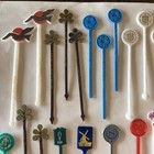 Vintage Lot Of 61 Swizzle Sticks - Cocktail Stirrers Hotel  Flights  Bars Casino