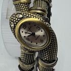 Vintage Kenneth Jay Lane Quartz Watch Women Brone Snake Shape Analog New Battery