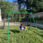 440lb Metal Playground Swing Set For Kids Outdoor Backyard Playset With 2 Swings
