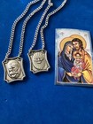 Holy Family Holy Spirit Scapular Mary s Promise Protection Italy Silver Metal