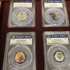 Pcs The Silver Reverse Proof 50th Anniversary Set W  Glass Display Case 10 Coins