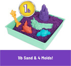 Kinetic Sand  Sandbox Set With 1lb Purple Play Sand  4 Tools   Molds  Storage