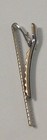 New Silver Tone Textured Scalloped Edge Tie Clasp Bar Clip