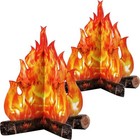  2 Set Fake Fire Fake Flame Camping Decoration 3d 16 X 13 Inch Gold Orange
