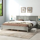 Solid Wood Platform Bed Frames With Headboard   Footboard Full queen king Size 