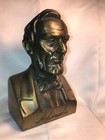 Abraham Lincoln Bronze Finish Bust Bookends   7075 Facsimile Lincoln Signature
