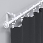 Kaiy Set Of 14 Curtain Rings With Clips  White Iron Metal Curtain Rod Rings With