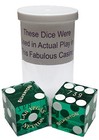 Authentic Silverton Las Vegas Casino Craps Dice Pair Green Polished Mixed  s
