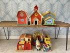 Vintage Fisher Price Little People Huge Lot Buildings Figures Etc 1970s Usa