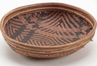 Antique South American Geometric Woven Basket tray  Colombia
