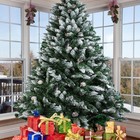 4 5 6 7ft Snow Flocked Christmas Tree With Bushy Pinecones Holiday Home Decor