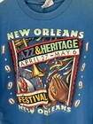 1990 New Orleans Jazz   Heritage Festival Vintage T-shirt  Blue  Large
