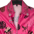 Vintage Unbranded Full Zip Riding Jacket Size Small  Pink Floral Asian Print