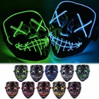 Costume Halloween Face Mask Led Light Up 3 Modes Cosplay Clubbing Party Purge