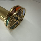 Stained Glass Kaleidoscope Vintage Brass Double Rotating Wheel  Handmade