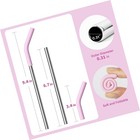 6 7  Short Metal Straw-reusable Stainless Steel Drink Straws With Silicone Ti   