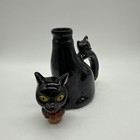 1950s Shafford Japan Black Cat Redware Ceramic Oil Vinegar Cruet Decanter Granny