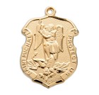 Gold Over Sterling Silver Saint Michael The Archangel Large Shield Medal Pendant