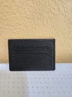 Authentic Jimmy Choo Dean Card Holder Made Black Grained Leather 