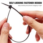 100 Pack 12  Heavy Duty Black Nylon Cable Zip Ties 120 Lb Tensile Indoor Outdoor