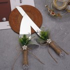 Rustic Stainless Steel Wedding Cake Knife And Serving Set Resin Plastic Handl   