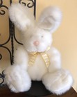 Russplus Russ Berrie White Rabbit Plush Stuffed Animal 6113tf Yellow Gingham Bow
