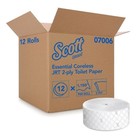 Scott  07006  Essential Coreless Jumbo Roll Toilet Paper  2-ply  White  12 Rolls