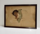 2 Vtg Litho Print Bessie Pease Gutman Sleeping Baby Bit Of Heaven  Like A Rose 