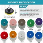 11pcs 50-6000grit Diamond Polishing Pads Wet dry 4  Set Granite Concrete Marble