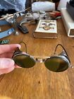 Antique Green Willson Weld Sunglasses Goggles Old Vtg Steampunk Safety Glasses 