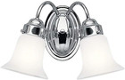 6122ch 2-light Bathroom Vanity Light Fixture  Chrome Wall Sconce With Cased Opal