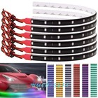 6 Pcs 12v 12  1ft 15smd Flexible Led Strip Light Waterproof For Car Truck Boat