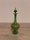 Antique Bohemian Uranium Glass Perfume Bottle With Stopper     C  1895   1905