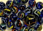 25 Glass Marbles Eclipse Translucent Blue Red yellow Swirl Pack Shooter