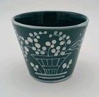 Vintage Gl Italy Pottery Planter Raised Slip Flower Basket 788 2 Green Teal 1971