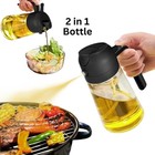 2-in-1 Glass Oil Sprayer     Pour 16oz  Black  pack Of 2 