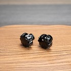 Vintage Radio Knobs 2pc 1930s-40s Black Bakelite 1 4  D Shaft