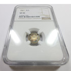1861 P Ngc Vf35 - Silver Rainbow Toned Trime 3c Us Coin  60790a